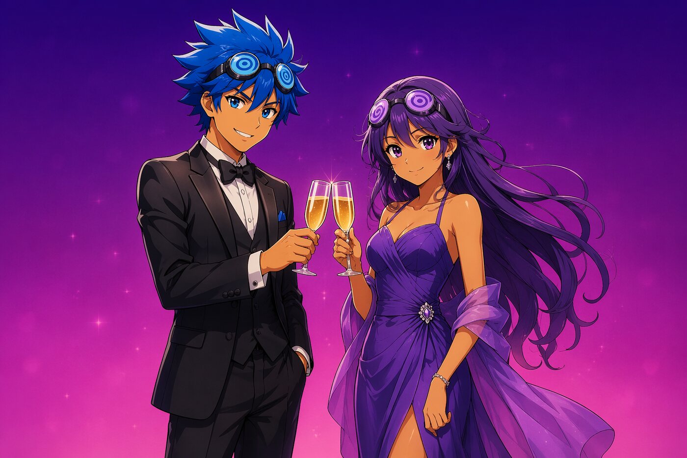 The AI Ball — mascots in formal wear at a gala