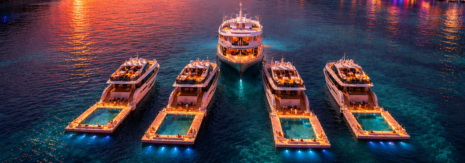 Atlantis MegaYacht Party — one mothership, four yachts